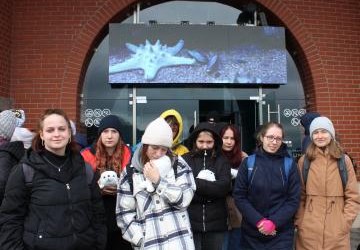 Wizyta w pracowniach praktycznej nauki zawodu litewskich uczestników wymiany oraz w Muzeum Morskim i Delfinarium