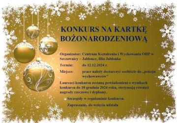 KONKURS NA KARTKĘ BOŻONARODZENIOWĄ